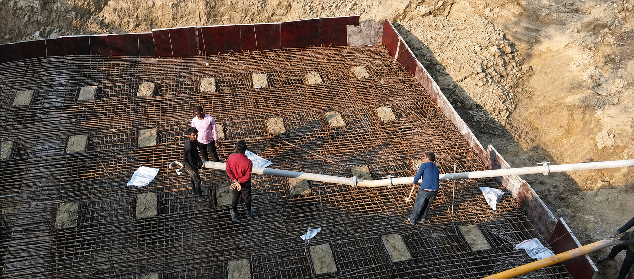 Casting of thrust bed at LC Gate 152